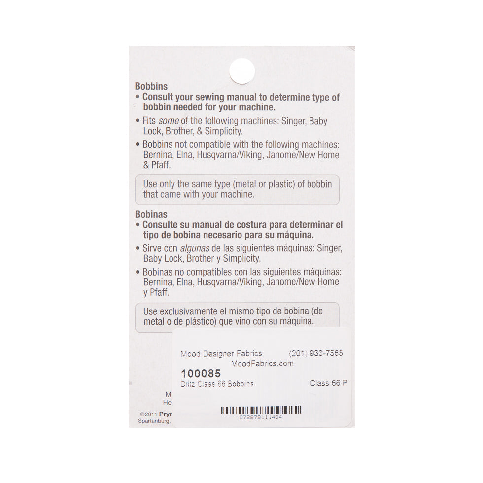 Dritz Class 66 Plastic Bobbins - 4ct Detail