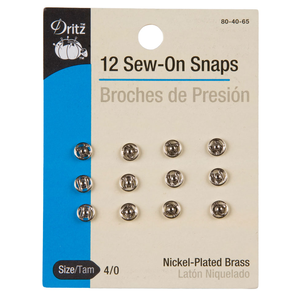 Dritz Nickel Sew On Snaps Size 4/0 - 12ct Dritz Nickel Sew On Snaps Size 4/0 - 12ct