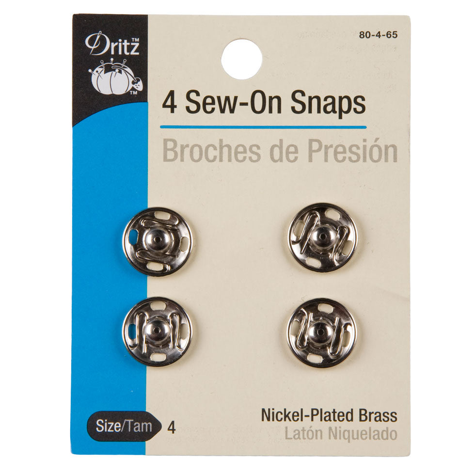 Dritz Nickel Sew On Snaps Size 4 - 4ct Dritz Nickel Sew On Snaps Size 4 - 4ct