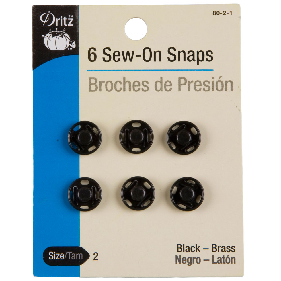 Dritz Black Sew On Snaps Size 2 - 6ct Dritz Black Sew On Snaps Size 2 - 6ct