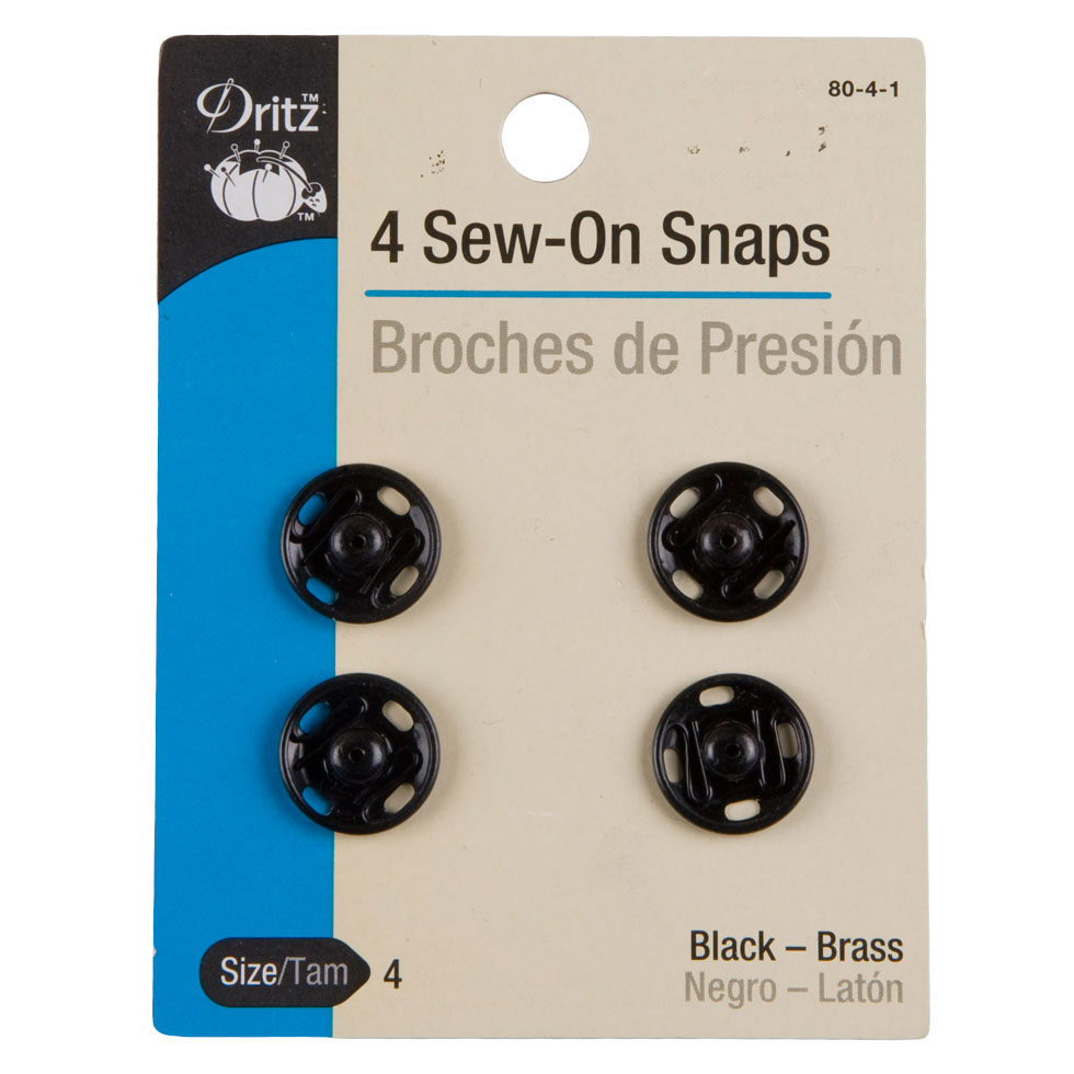 Dritz Black Sew On Snaps Size 4 - 4ct Dritz Black Sew On Snaps Size 4 - 4ct