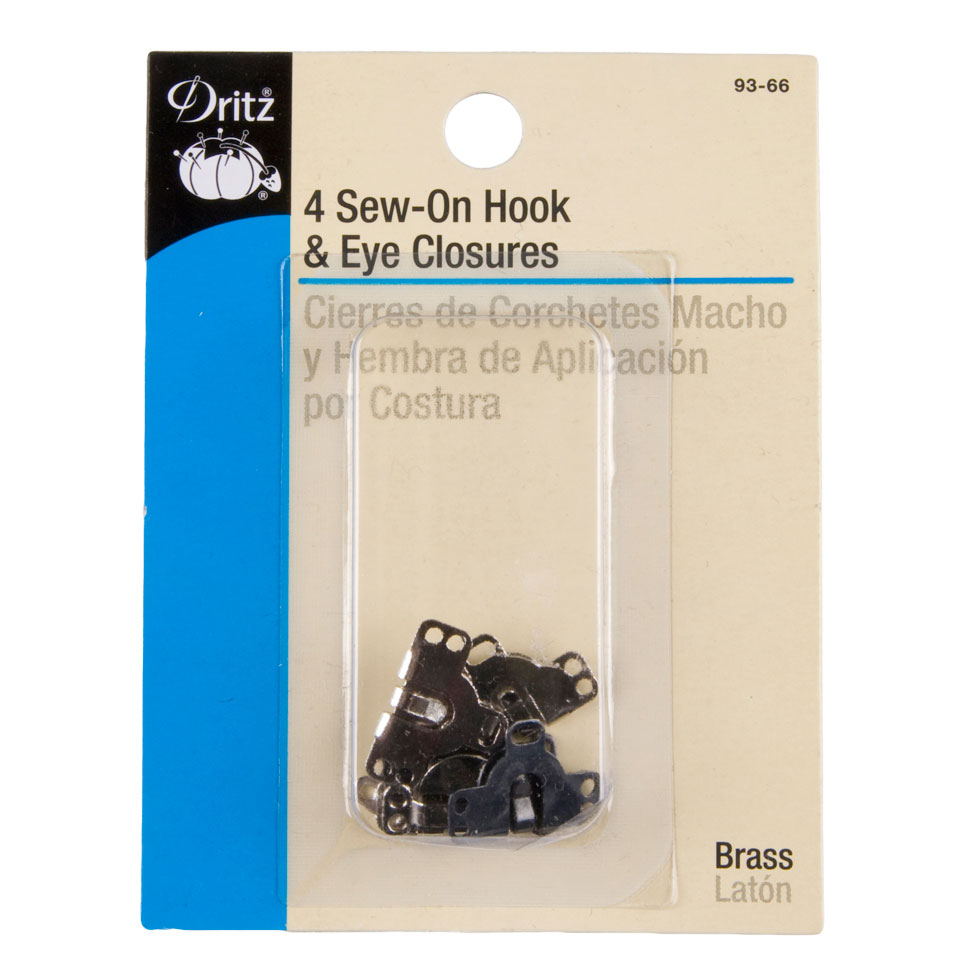 Dritz Black and Nickel Sew-On Skirt Hook & Eye Closures - 4ct Dritz Black and Nickel Sew-On Skirt Hook & Eye Closures - 4ct