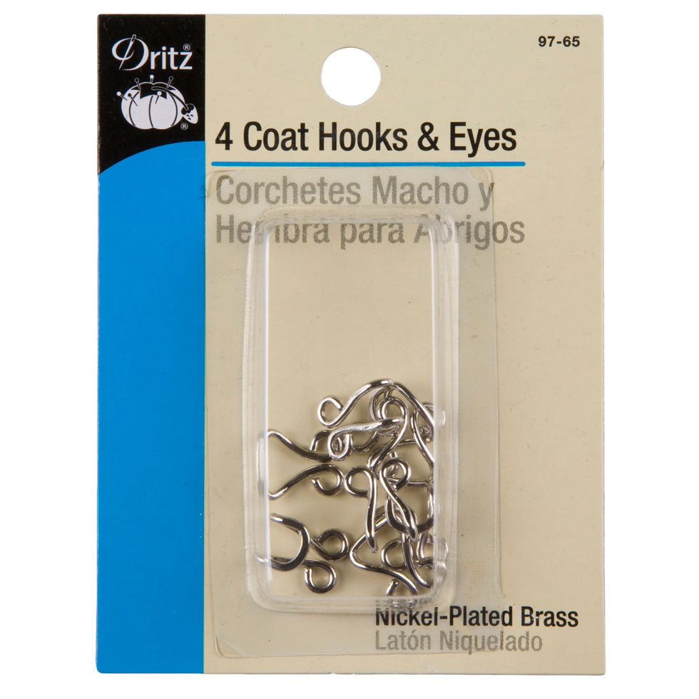 Dritz Nickel-Plated Coat Hooks & Eyes - 4ct Dritz Nickel-Plated Coat Hooks & Eyes - 4ct