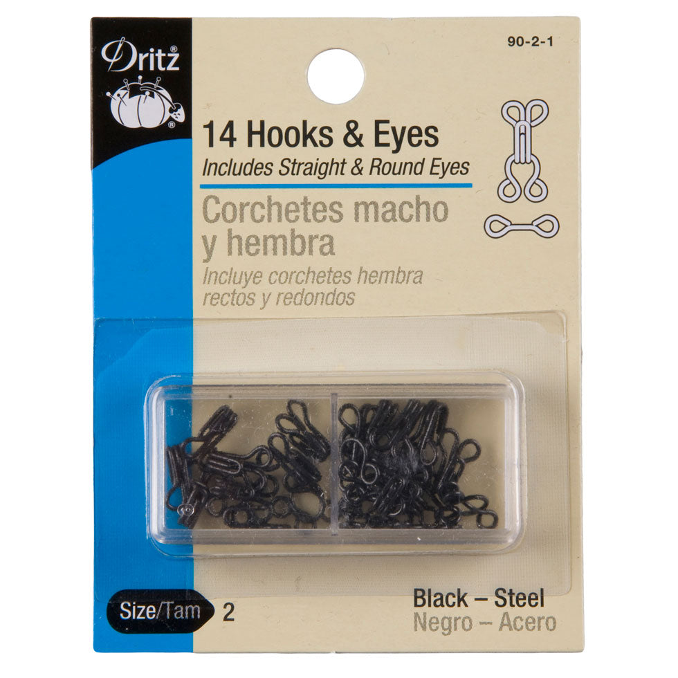Dritz Black Hooks & Eyes Size 2 - 14ct Dritz Black Hooks & Eyes Size 2 - 14ct