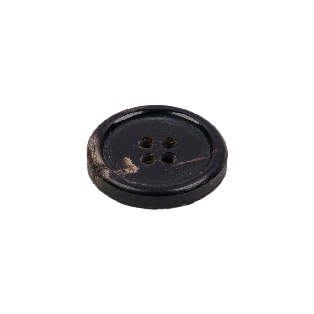Black Horn Button - 32L/20mm Folded Black Horn Button - 32L/20mm Folded