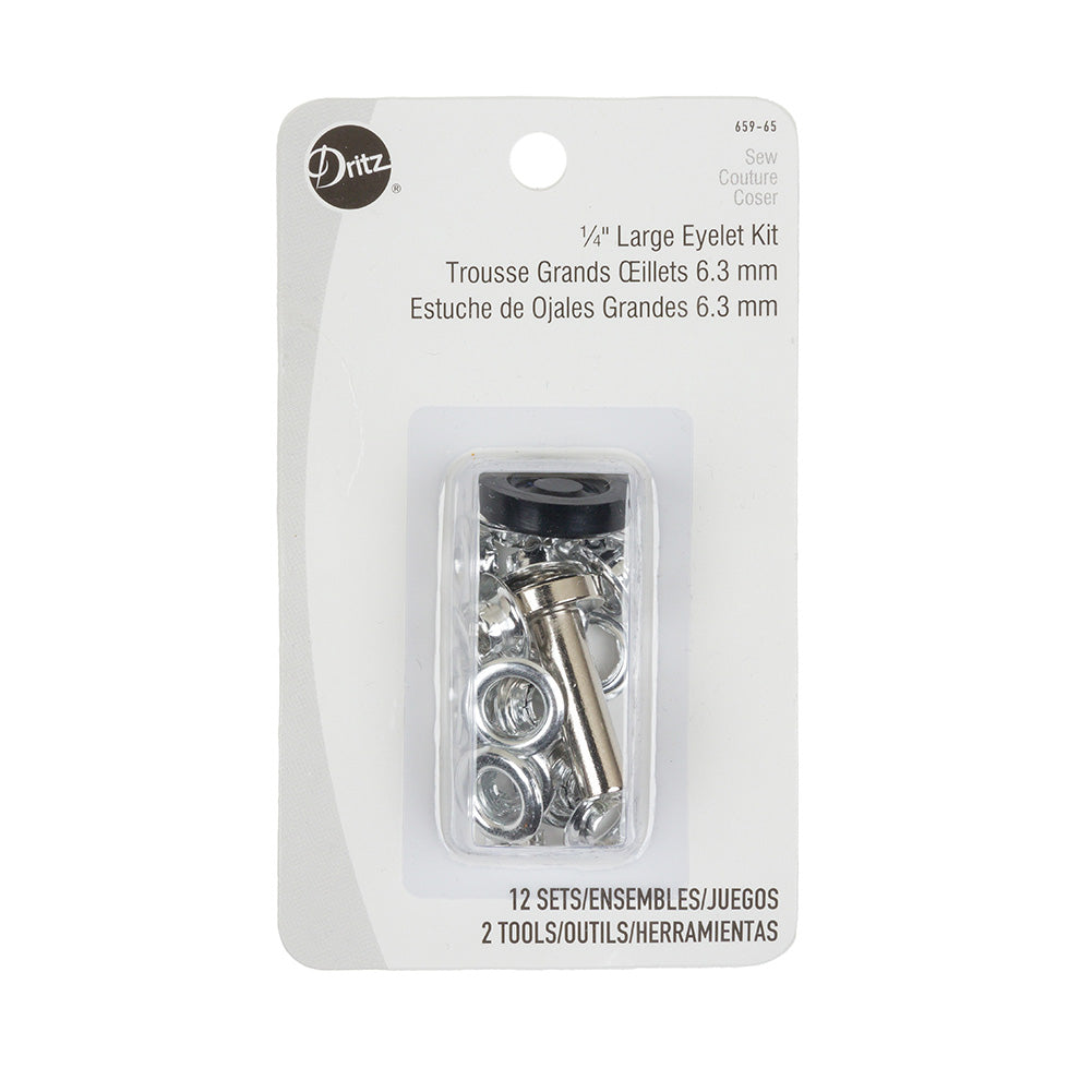 Dritz Large Nickel Eyelets Kit Size 1/4 - 12ct Dritz Large Nickel Eyelets Kit Size 1/4 - 12ct