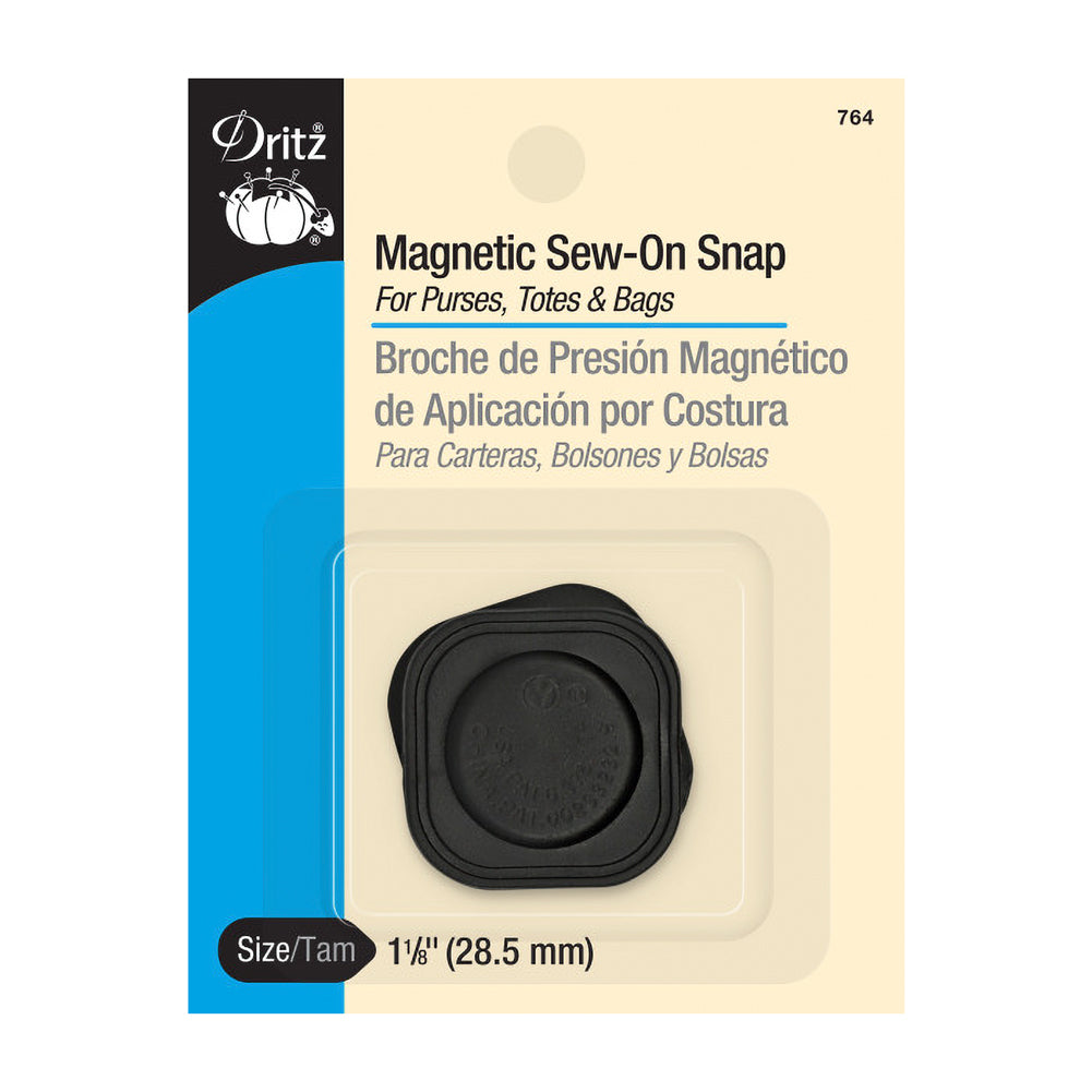 Magnetic Sew-On Snap - Black - 1.125" Magnetic Sew-On Snap - Black - 1.125"