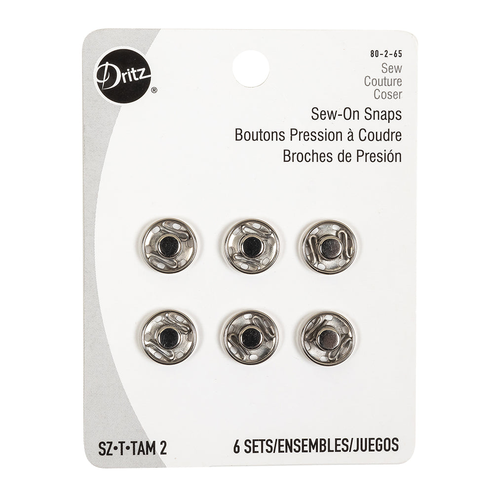 Dritz Nickel Sew On Snaps Size 2 - 6ct Dritz Nickel Sew On Snaps Size 2 - 6ct