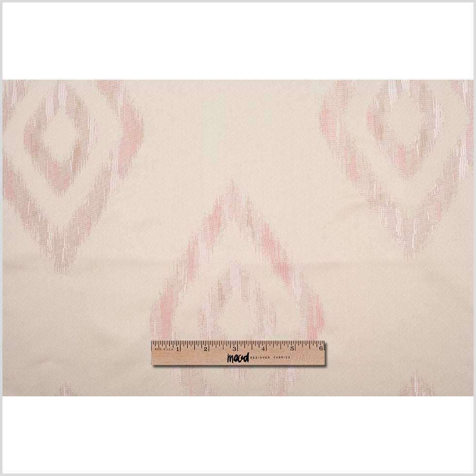 Reversible Pink/Pearl Geometric Polyester Satin Full Reversible Pink/Pearl Geometric Polyester Satin Full