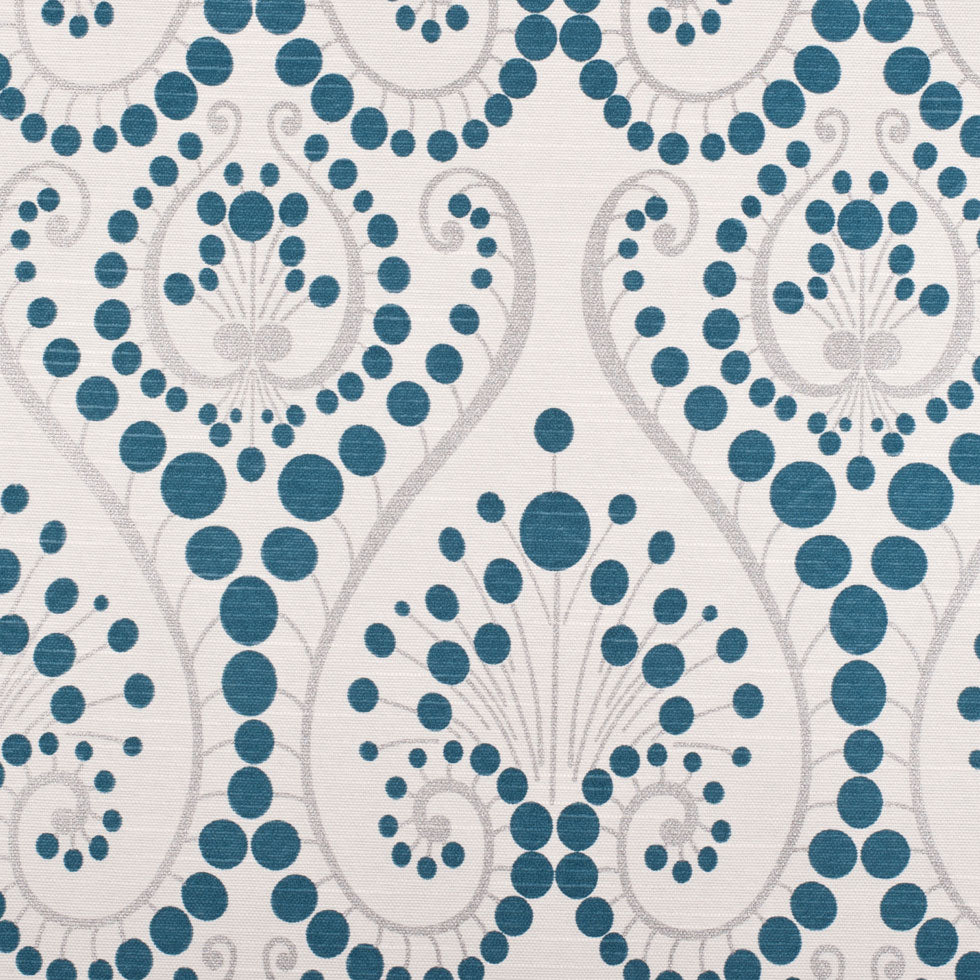 Teal Blue Swirls Cotton Blend Teal Blue Swirls Cotton Blend