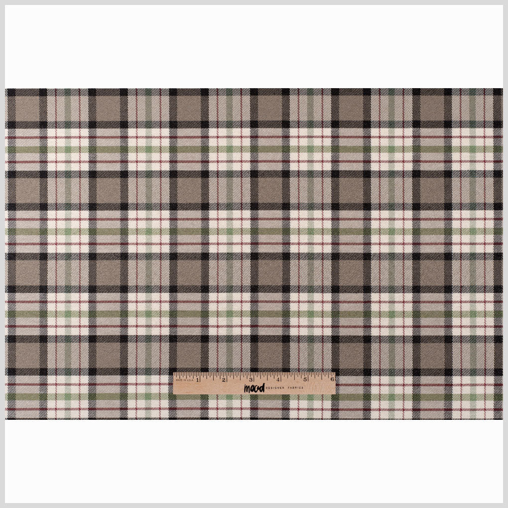 Brown Plaid Cotton Blend Full Brown Plaid Cotton Blend Full
