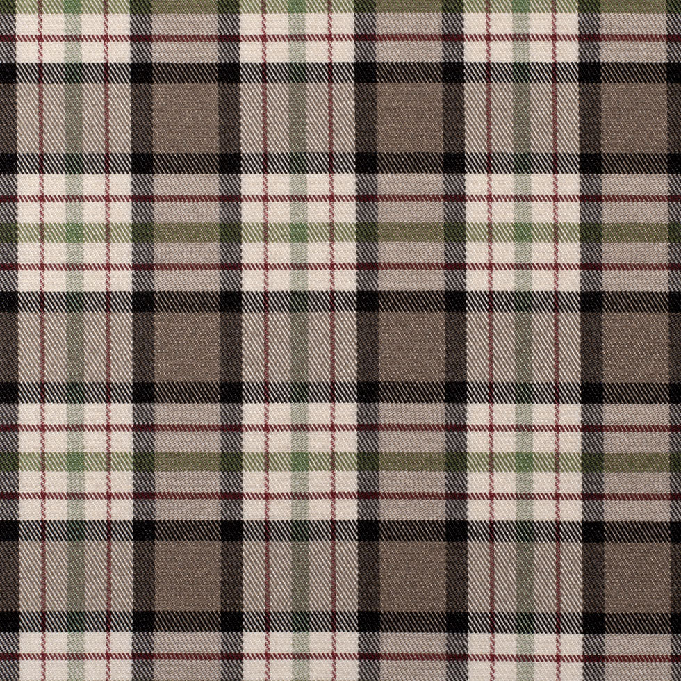 Brown Plaid Cotton Blend Brown Plaid Cotton Blend