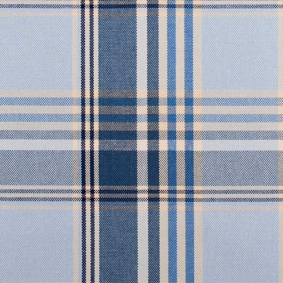 Blue Plaid Cotton Blend