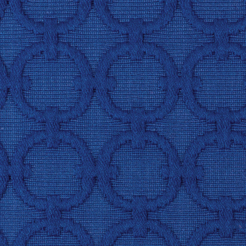 Blue Marine Geometric Embroidered Cotton-Poly Woven Detail Blue Marine Geometric Embroidered Cotton-Poly Woven Detail