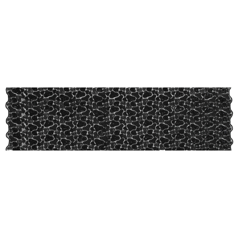 Black Fancy Beaded Guipure Lace - Full Black Fancy Beaded Guipure Lace - Full