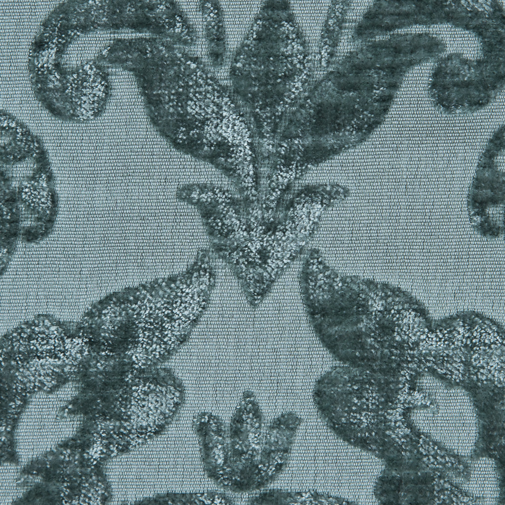 Subtle Green Damask Chenille Jacquard Detail Subtle Green Damask Chenille Jacquard Detail