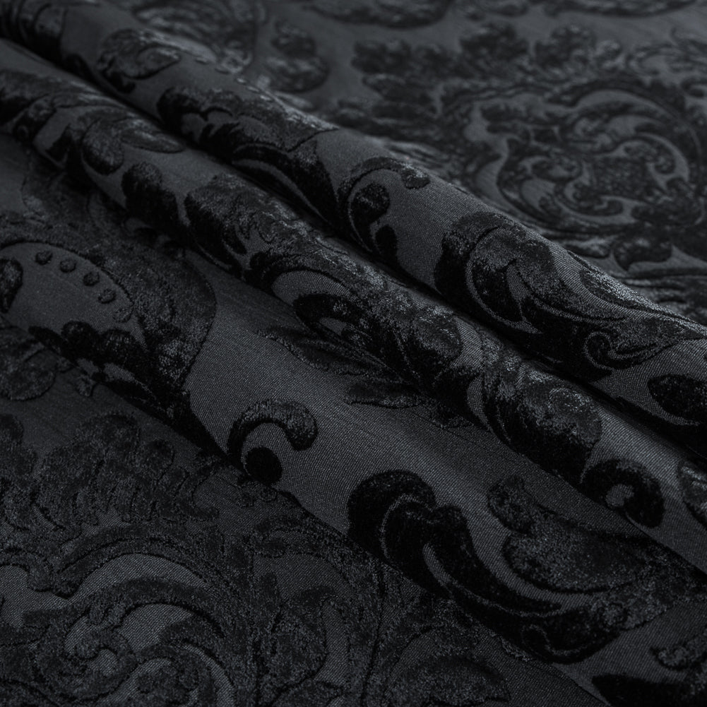 Black Damask Chenille Jacquard Folded Black Damask Chenille Jacquard Folded