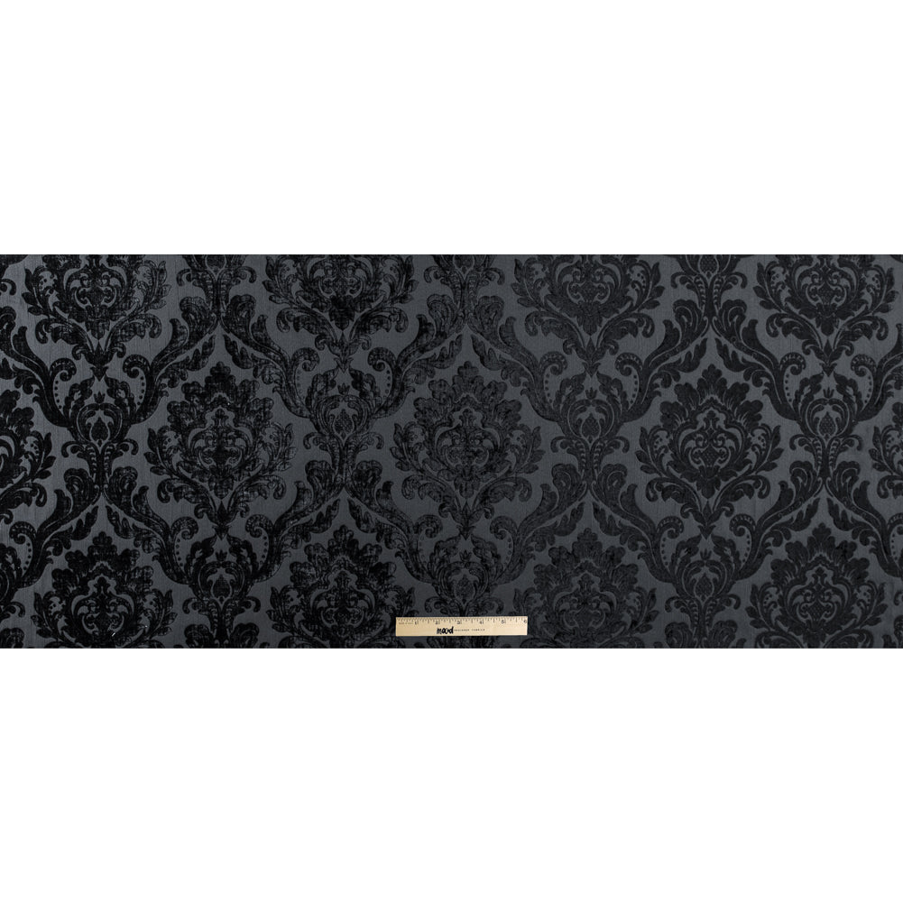 Black Damask Chenille Jacquard Full Black Damask Chenille Jacquard Full