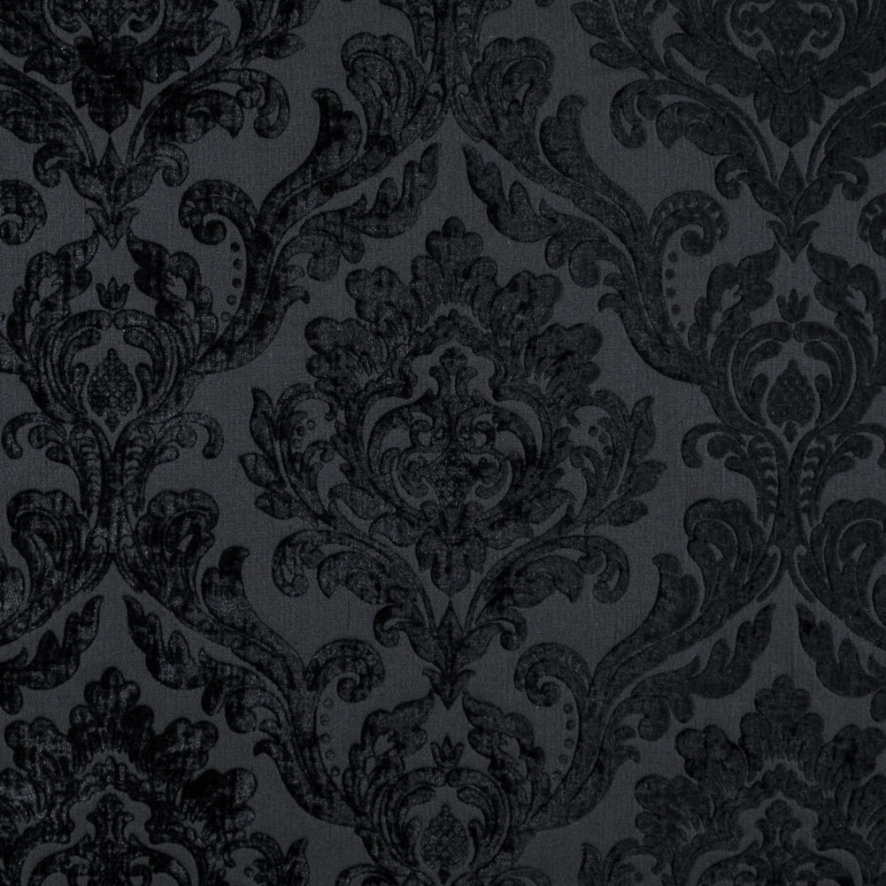 Black Damask Chenille Jacquard Black Damask Chenille Jacquard