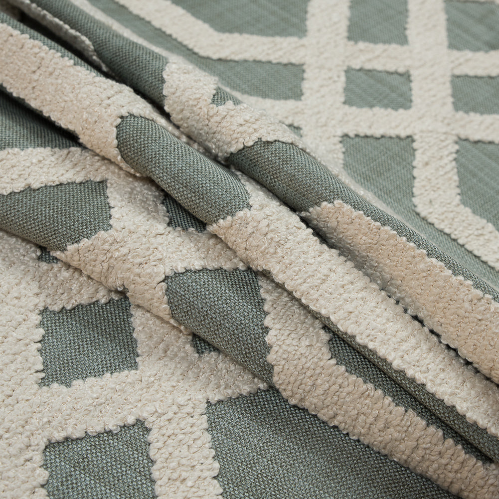 Resort Polyester Woven with a Geometric Faux-Chenille Design - Folded Resort Polyester Woven with a Geometric Faux-Chenille Design - Folded