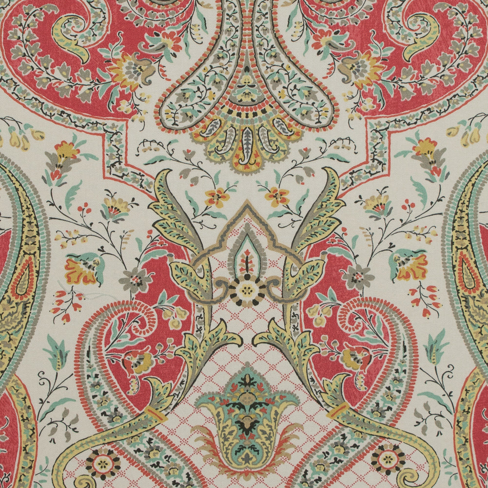 Radish Damask Paisley Printed Cotton Twill Radish Damask Paisley Printed Cotton Twill