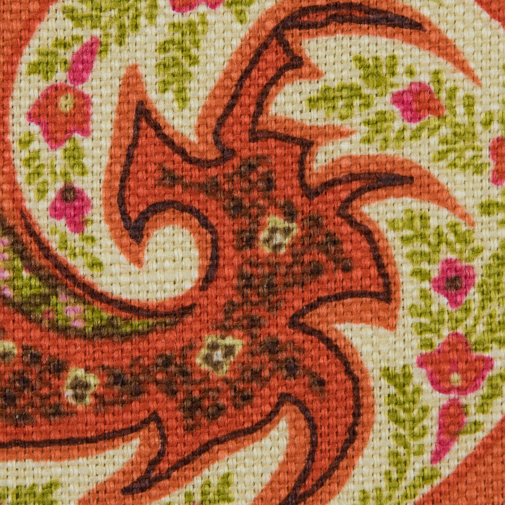 Turmeric Jaipur Paisley Linen Woven - Detail Turmeric Jaipur Paisley Linen Woven - Detail