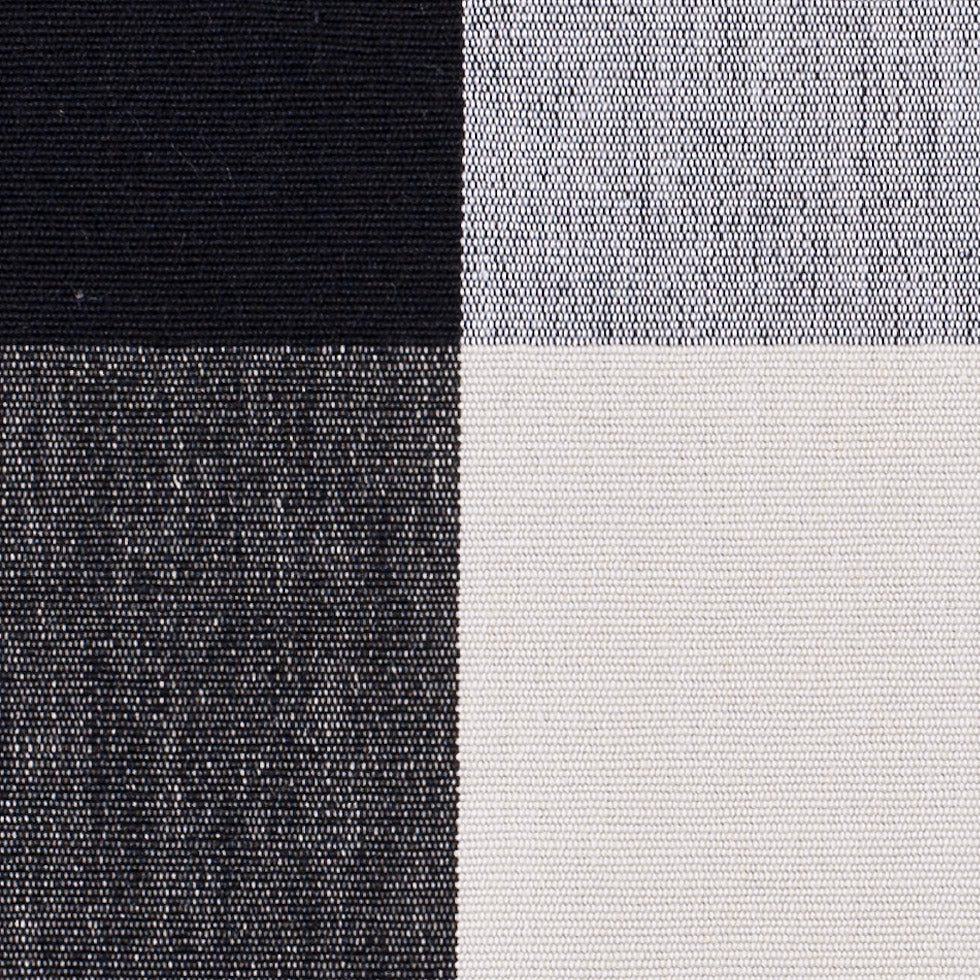 Cream and Black Buffalo Check Cotton Canvas - Detail Cream and Black Buffalo Check Cotton Canvas - Detail