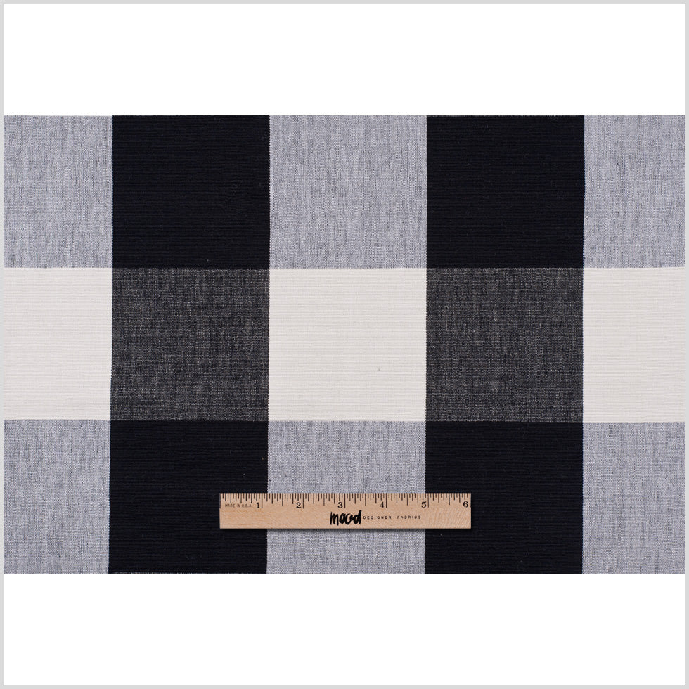Cream and Black Buffalo Check Cotton Canvas - Full Cream and Black Buffalo Check Cotton Canvas - Full