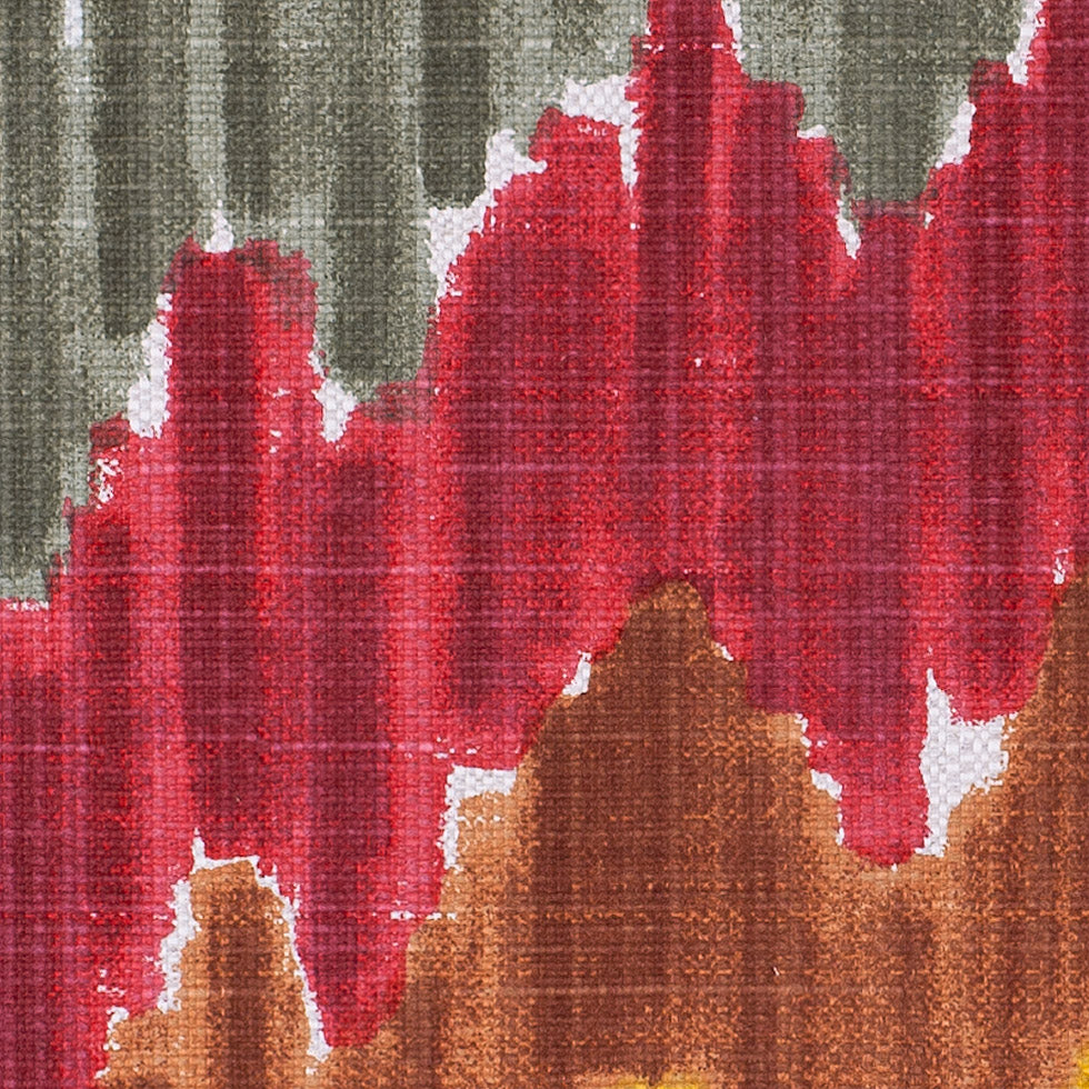 Gray/Red Flamestitch Cotton-Blend Woven Detail Gray/Red Flamestitch Cotton-Blend Woven Detail