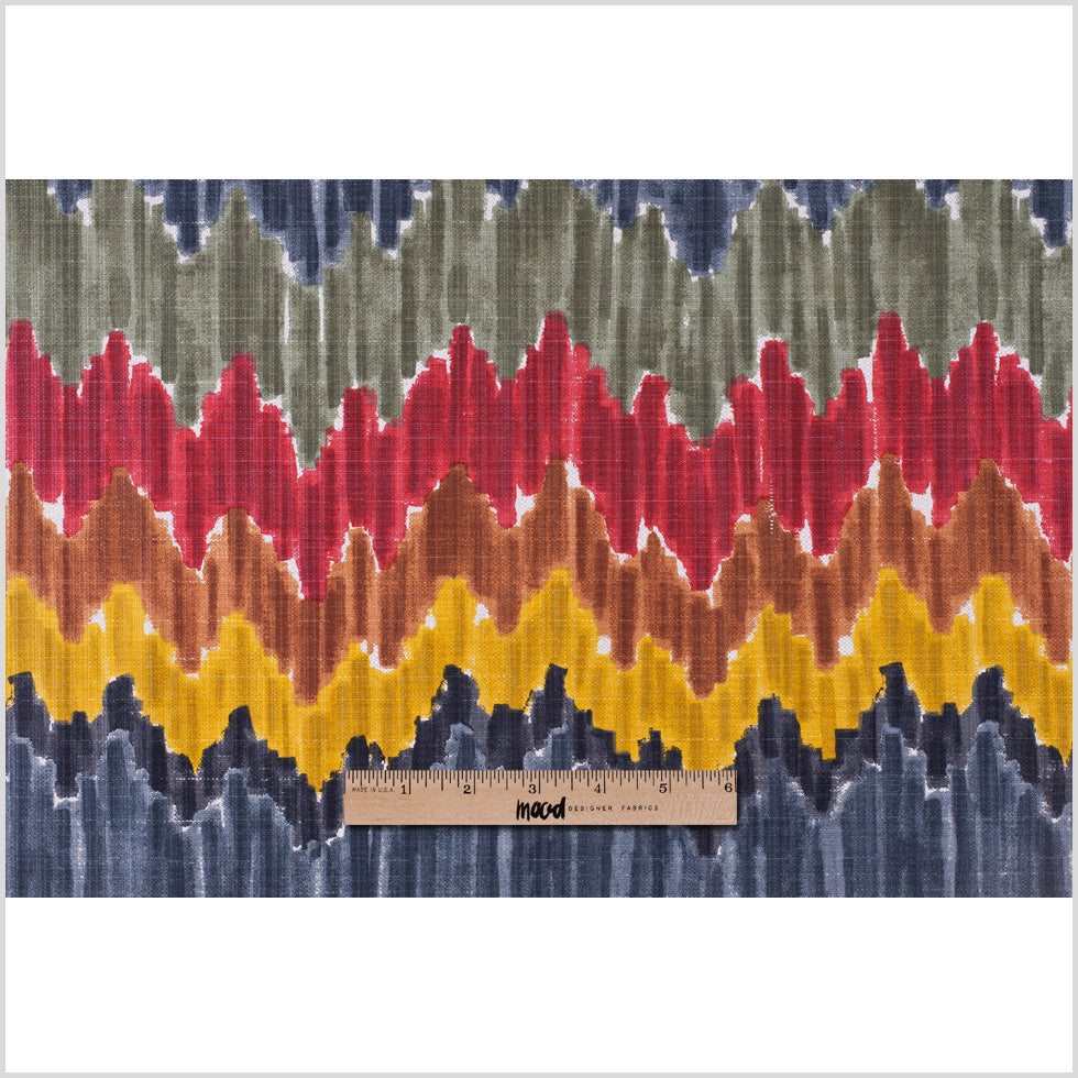 Gray/Red Flamestitch Cotton-Blend Woven Full Gray/Red Flamestitch Cotton-Blend Woven Full