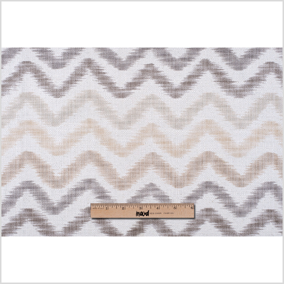 Beige Zig Zag Ikat Cotton-Blend - Full Beige Zig Zag Ikat Cotton-Blend - Full
