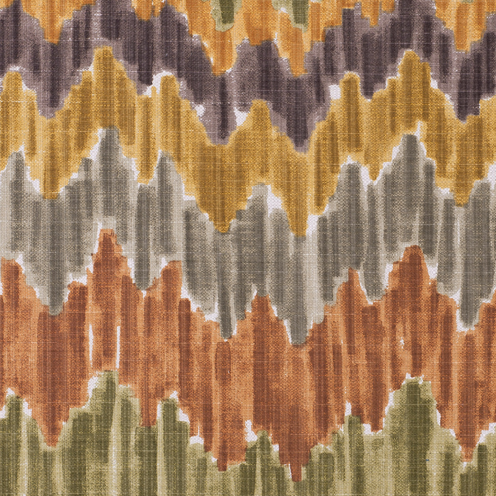Orange/Green Flamestitch Cotton-Blend Woven Orange/Green Flamestitch Cotton-Blend Woven
