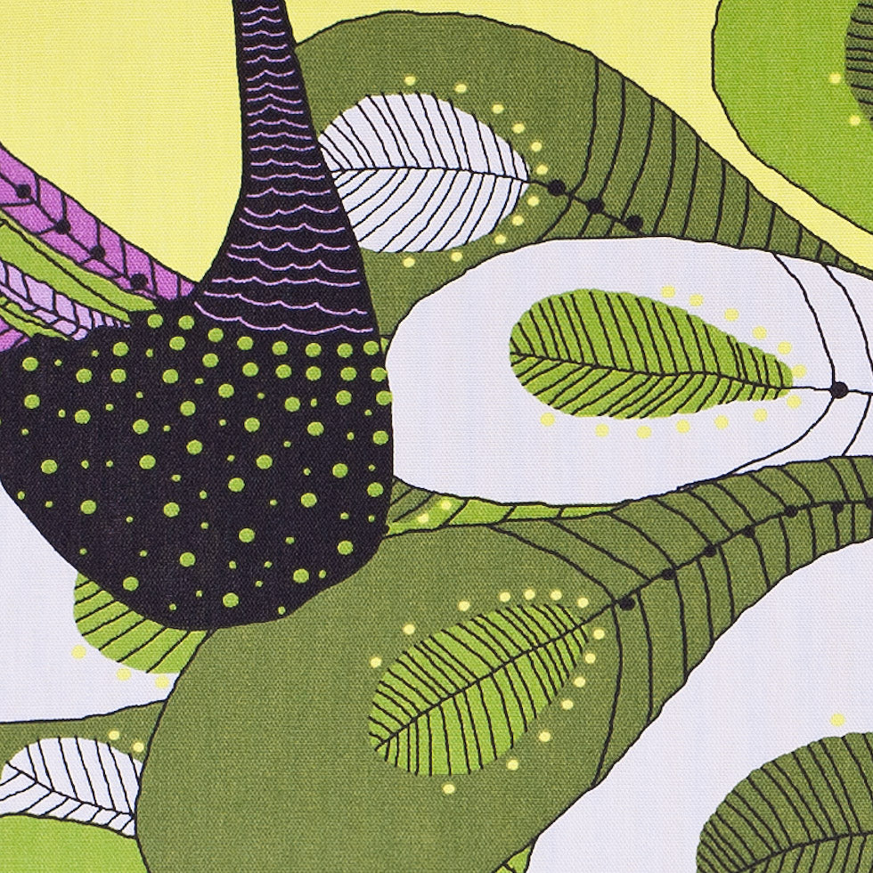 Swedish Green and Purple Peacock Cotton Detail Swedish Green and Purple Peacock Cotton Detail