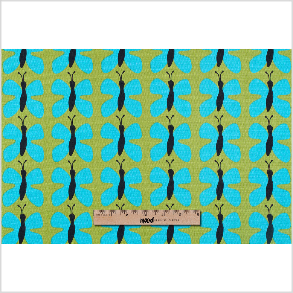 Swedish Green and Blue Small Butterflies Cotton - Full Swedish Green and Blue Small Butterflies Cotton - Full
