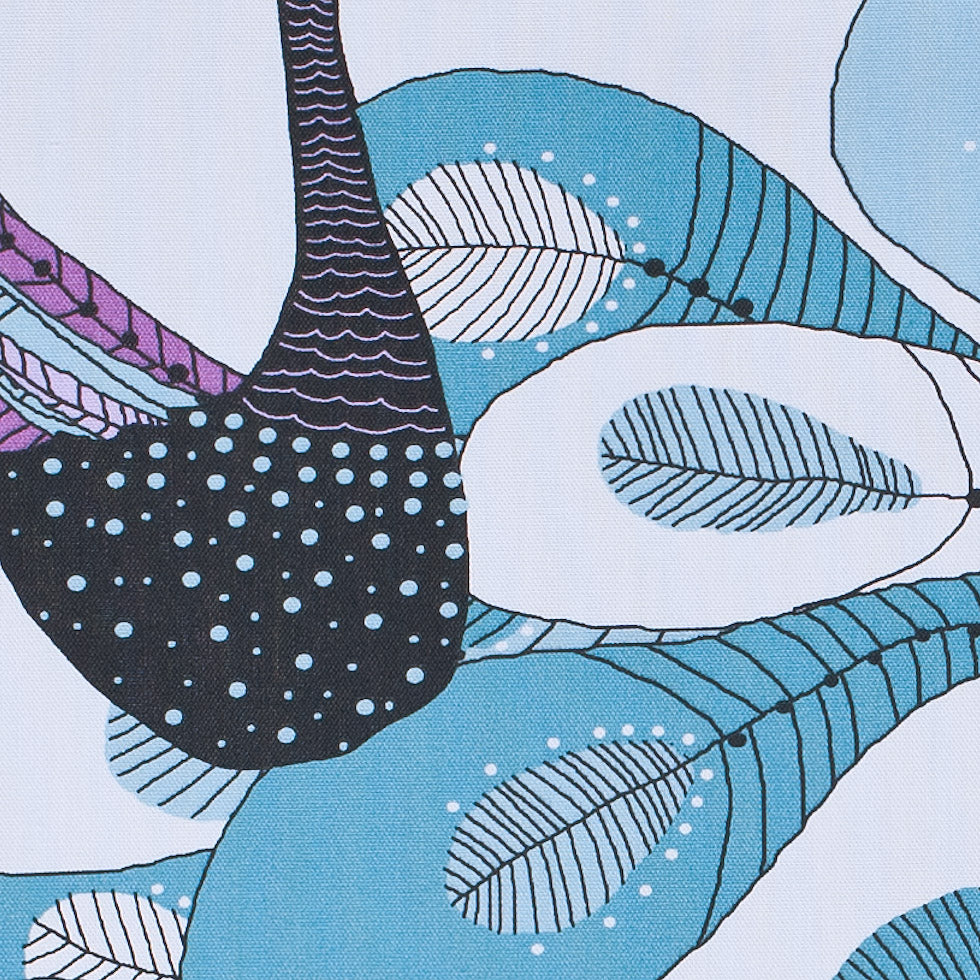 Swedish Aqua and Orchid Peacock Cotton - Detail Swedish Aqua and Orchid Peacock Cotton - Detail