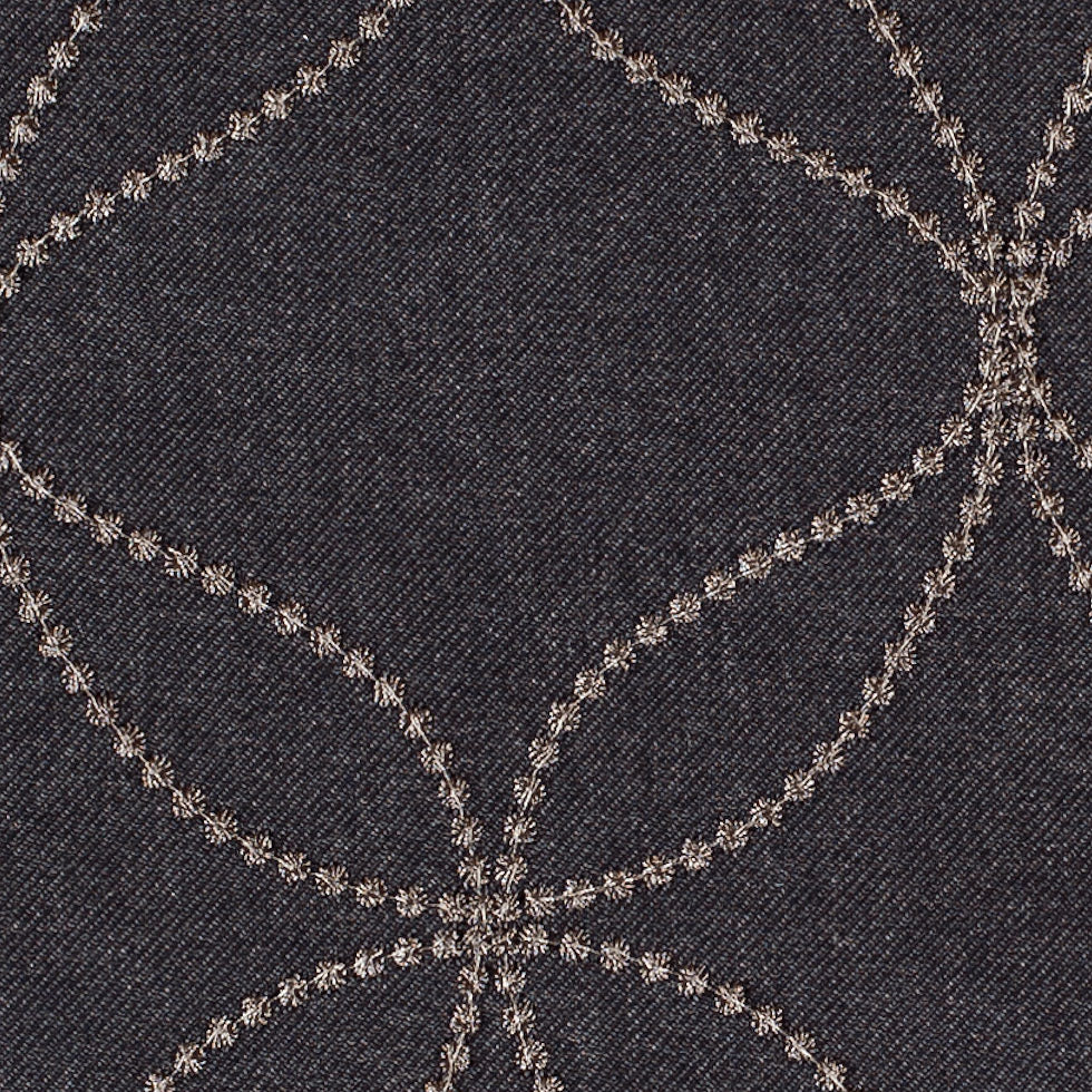 Onyx Embroidered Geometric Menswear Poly - Detail Onyx Embroidered Geometric Menswear Poly - Detail