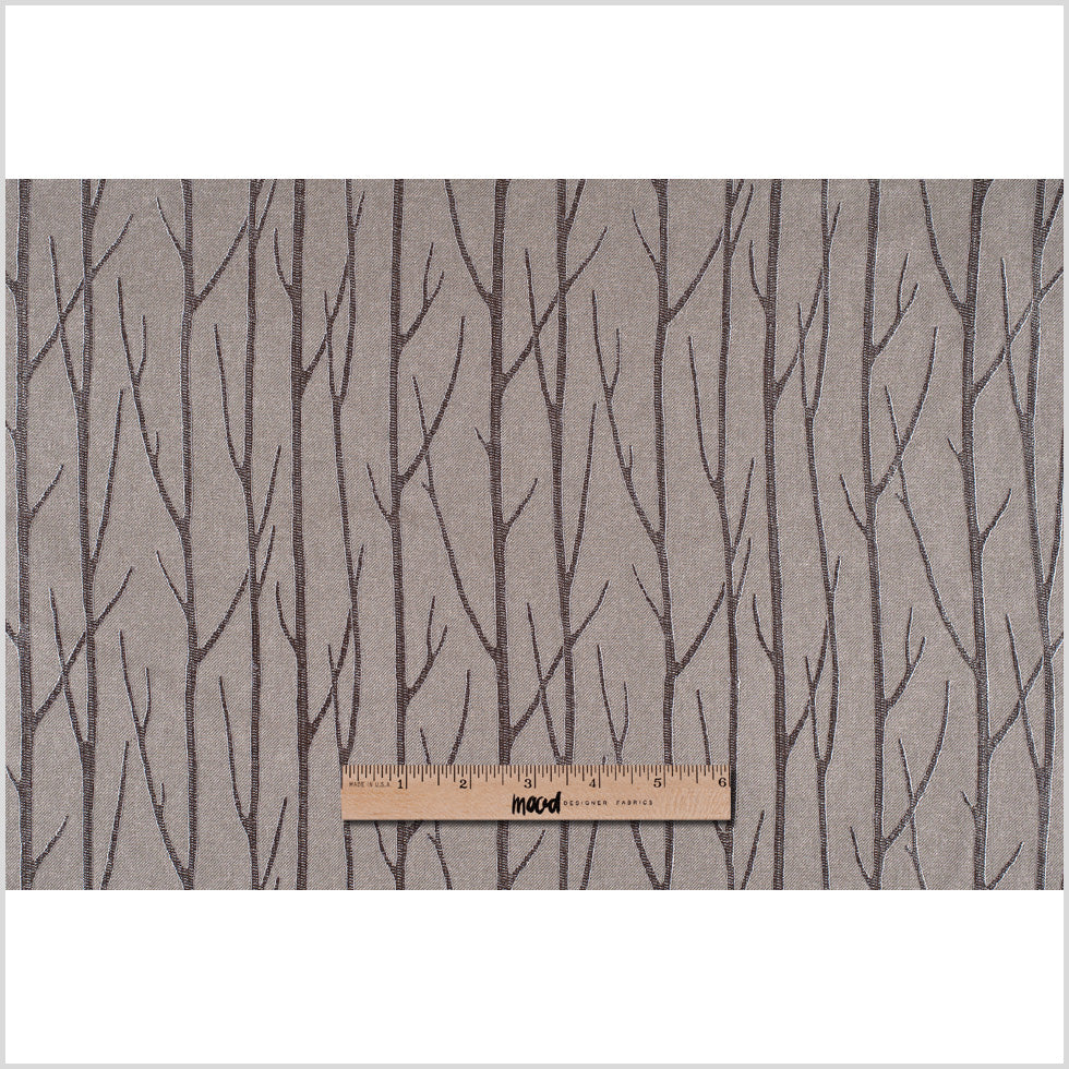 Coffee Embroidered Trees Menswear Poly - Full Coffee Embroidered Trees Menswear Poly - Full