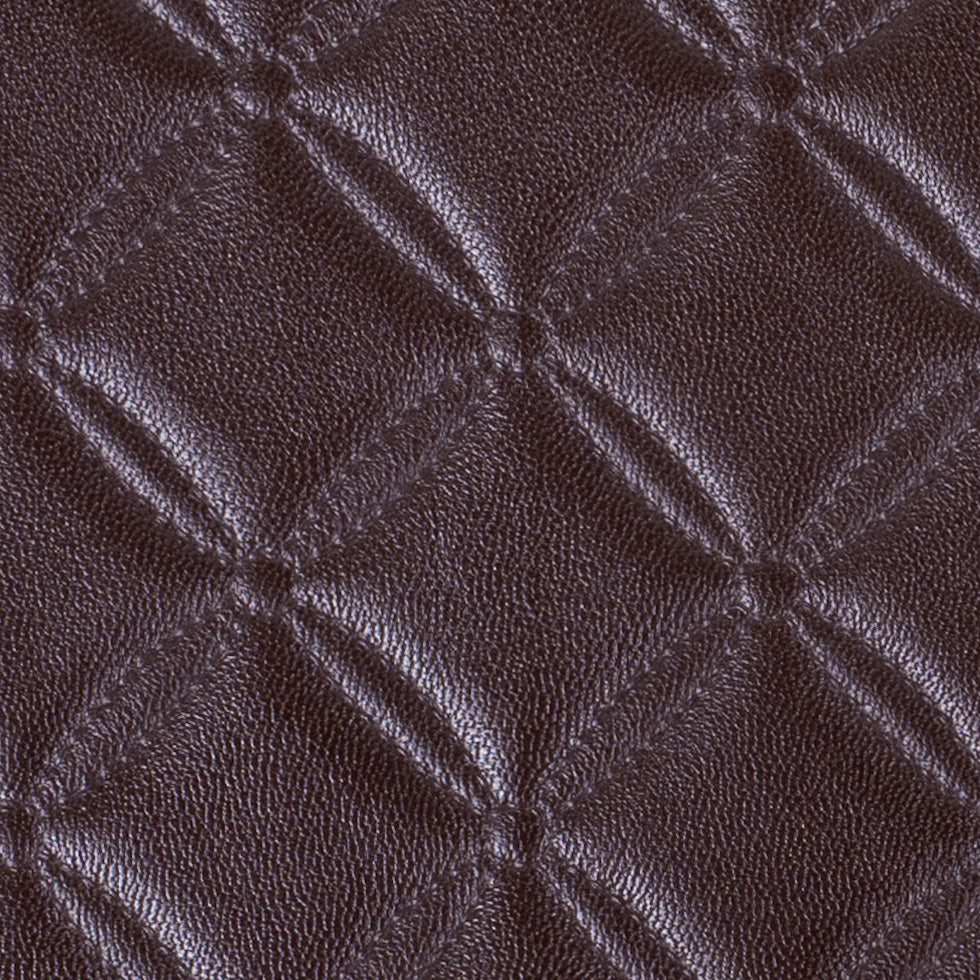 Chocolate Brown Quilted Vinyl - Detail Chocolate Brown Quilted Vinyl - Detail