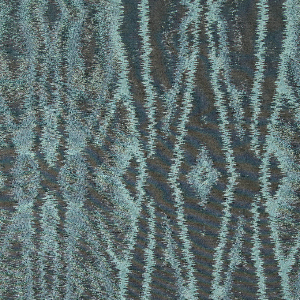 Pearl Blue and Gray Double-Wide Moire - Detail Pearl Blue and Gray Double-Wide Moire - Detail