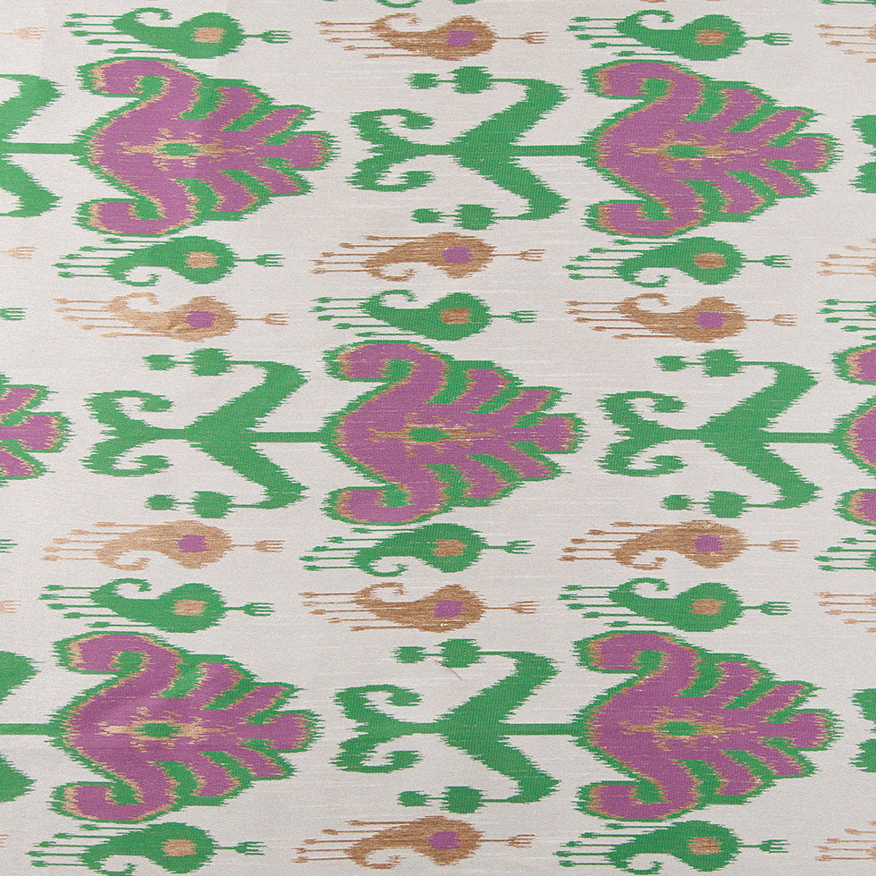 Green and Purple Double-Wide Ikat Print Poly Woven Green and Purple Double-Wide Ikat Print Poly Woven