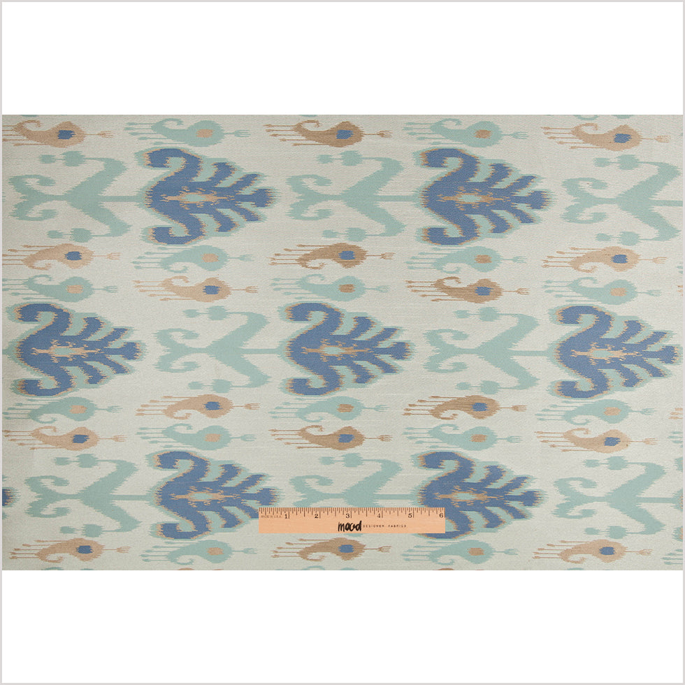 Aqua Double-Wide Ikat Print Poly Woven - Full Aqua Double-Wide Ikat Print Poly Woven - Full
