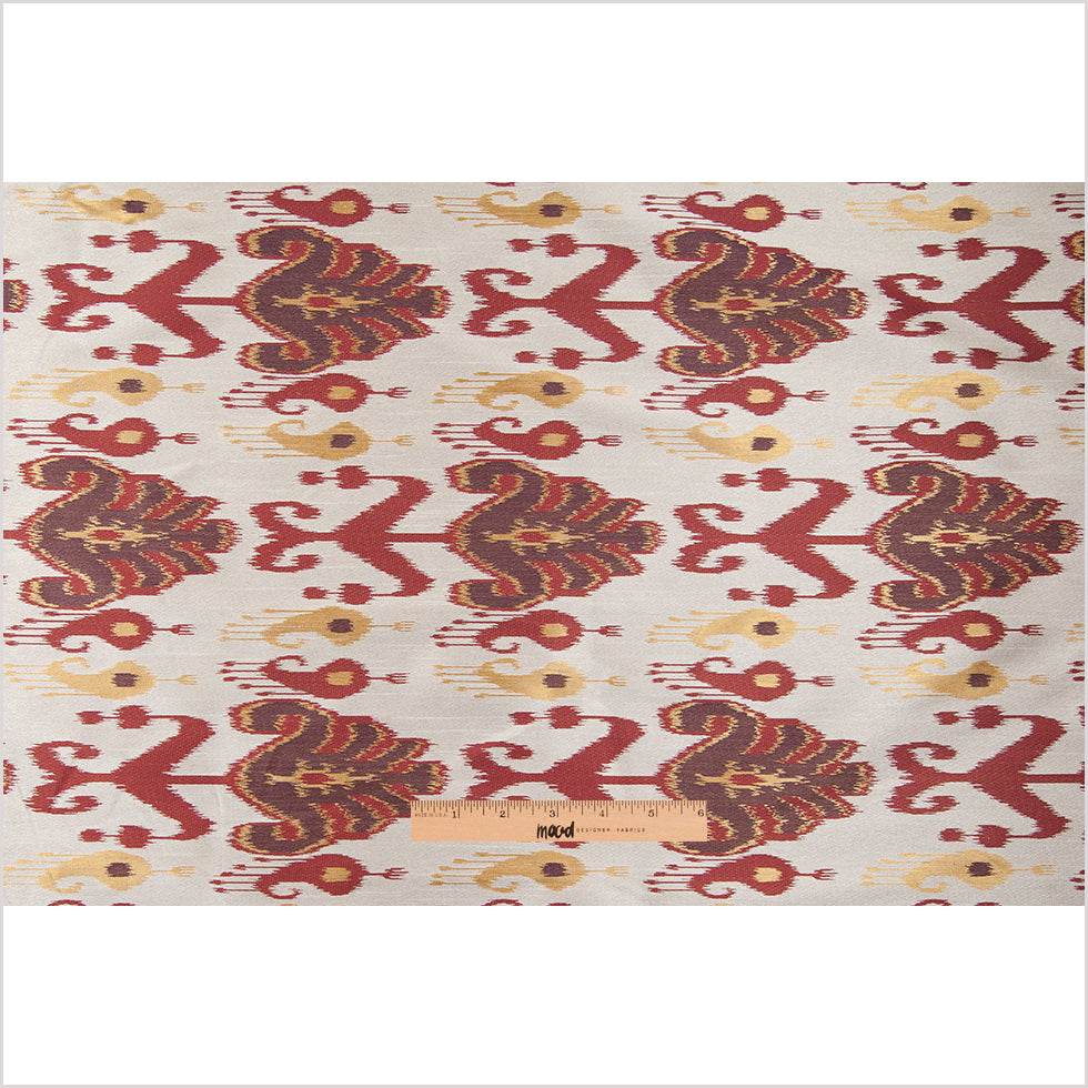 Rust, Brown and Gold Double-Wide Ikat Print Poly Woven - Full Rust, Brown and Gold Double-Wide Ikat Print Poly Woven - Full