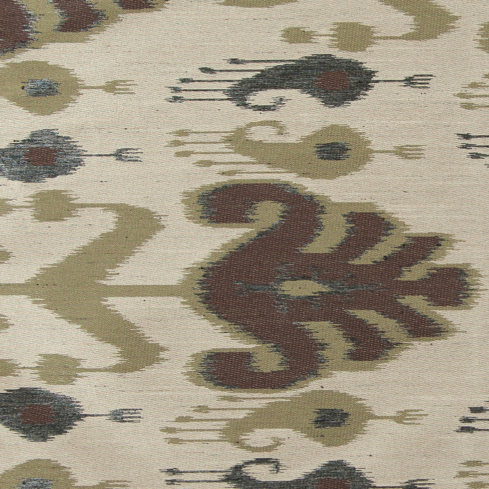 Olive Double-Wide Ikat Print Poly Woven Detail Olive Double-Wide Ikat Print Poly Woven Detail
