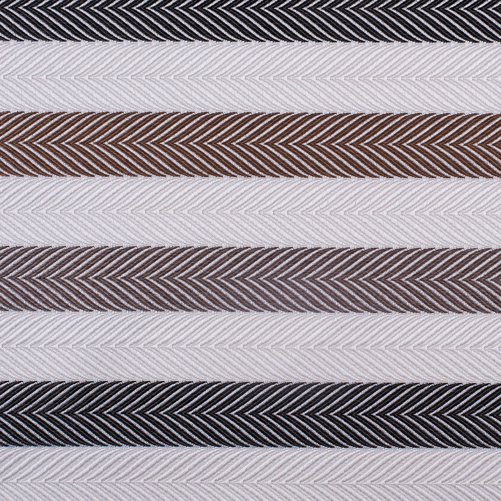Ivory and Brown Herringbone Stripes Poly Brocade Ivory and Brown Herringbone Stripes Poly Brocade