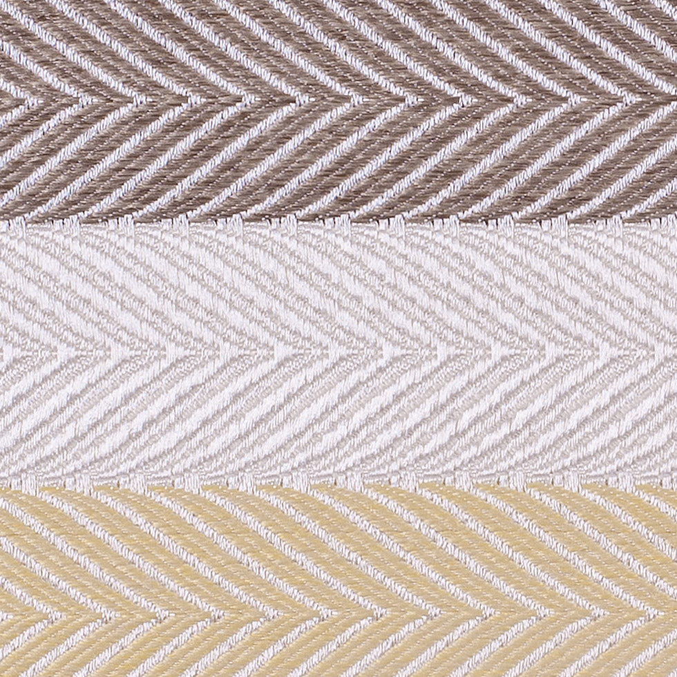 Ivory, Yellow and Green Herringbone Stripes Poly Brocade - Detail Ivory, Yellow and Green Herringbone Stripes Poly Brocade - Detail