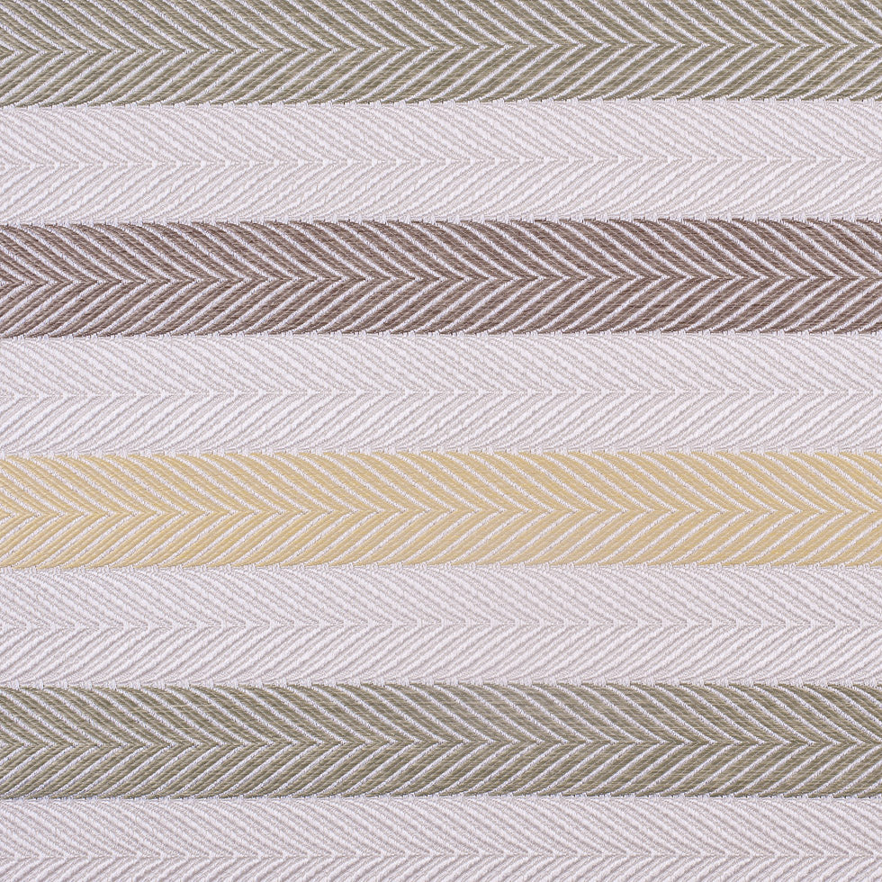 Ivory, Yellow and Green Herringbone Stripes Poly Brocade Ivory, Yellow and Green Herringbone Stripes Poly Brocade