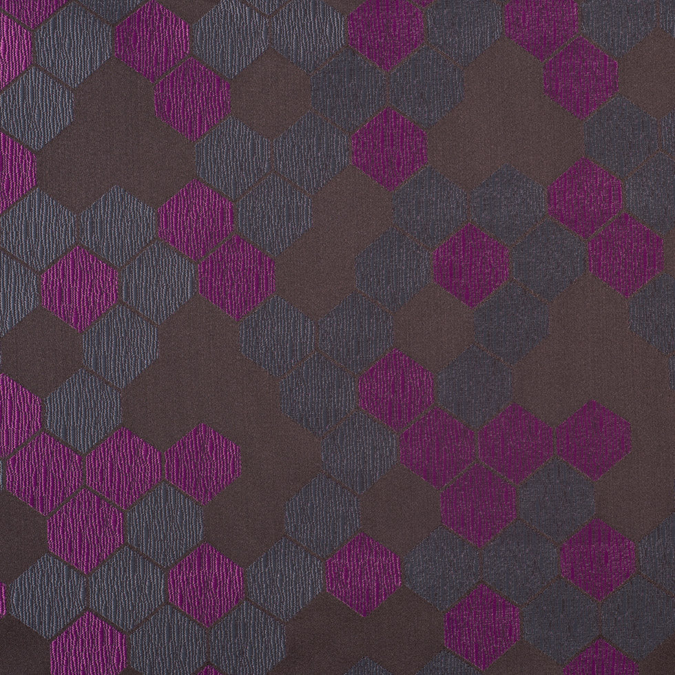 "Cells" Brown and Fuchsia Poly Brocade "Cells" Brown and Fuchsia Poly Brocade