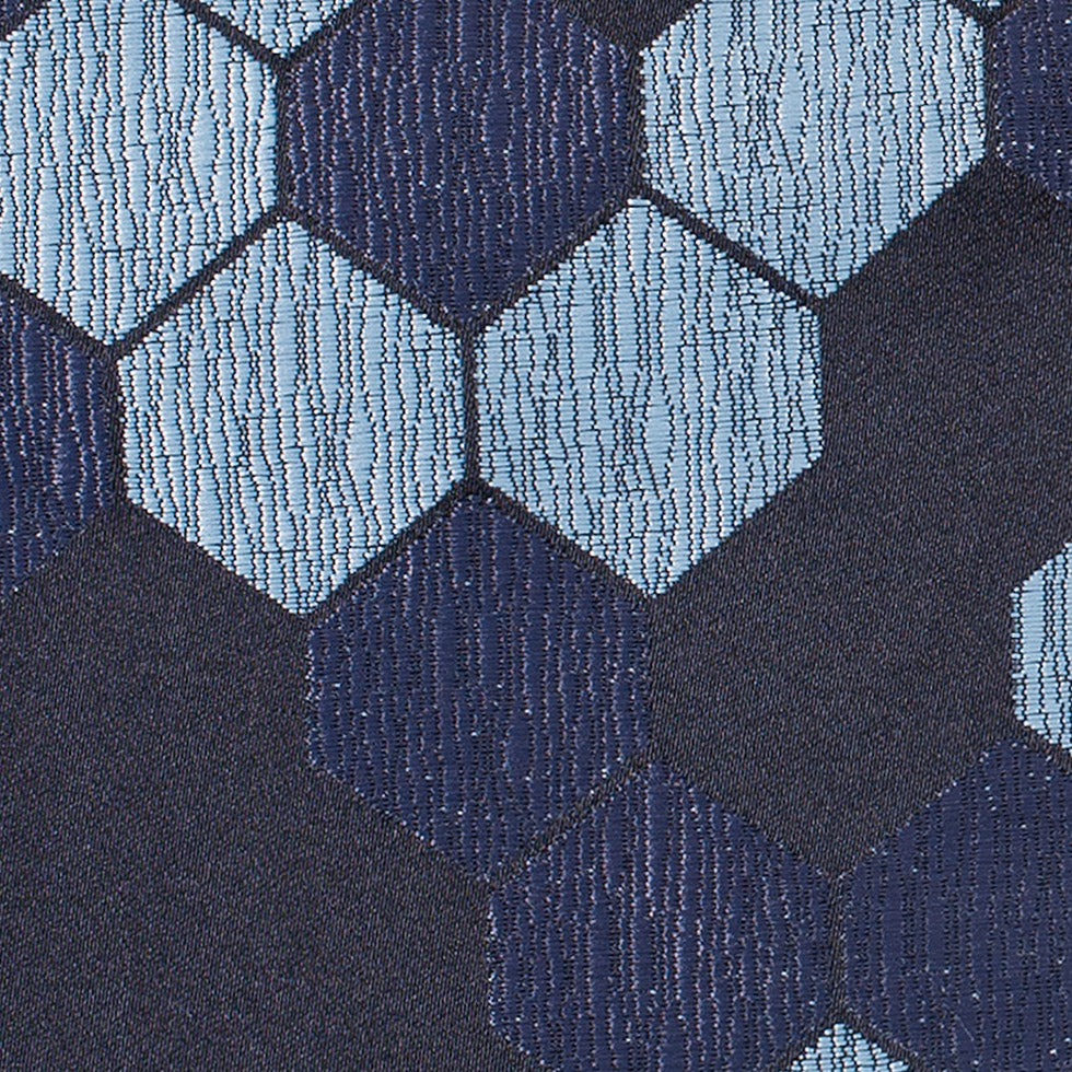 "Cells" Black and Aqua Poly Brocade Detail "Cells" Black and Aqua Poly Brocade Detail