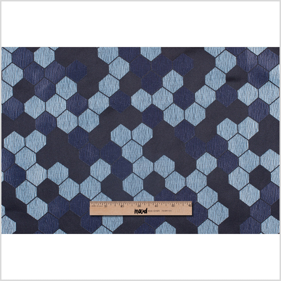 "Cells" Black and Aqua Poly Brocade Full "Cells" Black and Aqua Poly Brocade Full