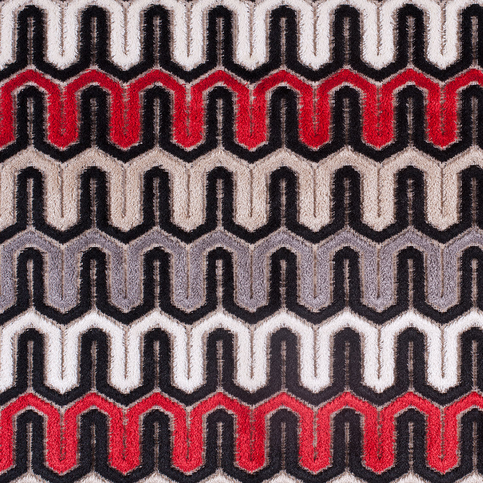 Black, Red and Gray Geometric Velvet Tapestry Black, Red and Gray Geometric Velvet Tapestry
